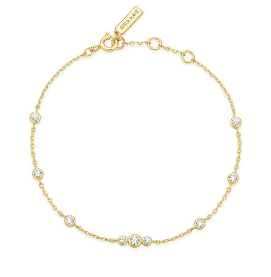 Miss Dainty - Schakelarmbanden - Zilver / 14kt GP - Zirkonia